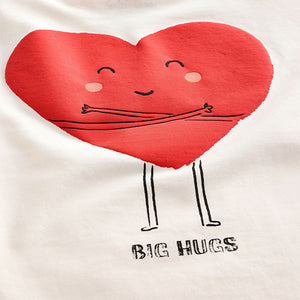 Red Heart Short Sleeve 100% Cotton T-Shirt and Wide Trousers Set (6mths-6yrs)