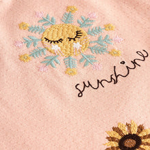 Load image into Gallery viewer, Coral Pink Flower Embroidery 100% Cotton Short Sleeve Peplum T-Shirt and Shorts Set (3mths-6yrs)
