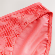 Load image into Gallery viewer, Coral Pink Lace High Leg Bikini Bottoms
