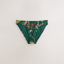 Load image into Gallery viewer, Dark Green Floral High Leg Print Bikini Bottoms
