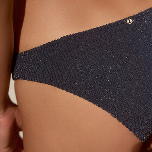 Navy Metallic Sparkle Brazilian High Leg Bikini Bottoms
