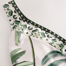 Load image into Gallery viewer, Ecru Palm Ruched Side Tummy Shaping Control Swimsuit
