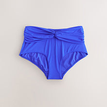 Load image into Gallery viewer, Cobalt Blue Midi Waist Print Bikini Bottoms
