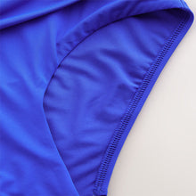 Load image into Gallery viewer, Cobalt Blue Midi Waist Print Bikini Bottoms
