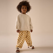 Load image into Gallery viewer, Yellow Checkerboard Textured Barrel Leg Trousers (3mths-6yrs)
