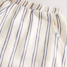 Load image into Gallery viewer, Cream/Navy Stripe Wide Leg Trousers (3mths-6yrs)
