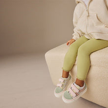 Load image into Gallery viewer, Sage Green Floral Standard Fit (F) Touch Fastening Trainers
