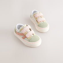 Load image into Gallery viewer, Sage Green Floral Standard Fit (F) Touch Fastening Trainers
