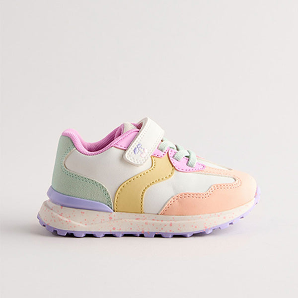 Multi Bright Elastic Lace Touch Fastening Trainers