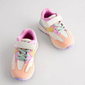 Multi Bright Elastic Lace Touch Fastening Trainers