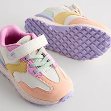 Load image into Gallery viewer, Multi Bright Elastic Lace Touch Fastening Trainers
