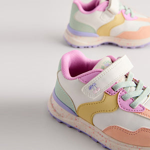 Multi Bright Elastic Lace Touch Fastening Trainers