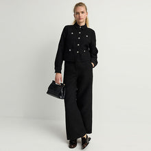 Load image into Gallery viewer, Black Boucle Button Up Shacket
