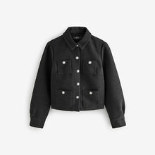 Load image into Gallery viewer, Black Boucle Button Up Shacket
