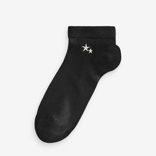 Load image into Gallery viewer, Sparkle Stars Embroidered Motif Trainer Socks 4 Pack
