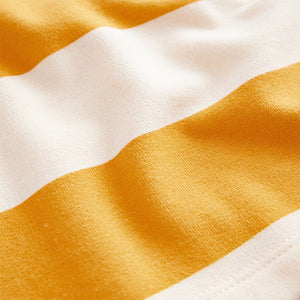 Ochre / Cream Long Sleeve Hooded Sweat Dress (3mths-6yrs)