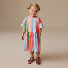 Load image into Gallery viewer, Rainbow Stripe Short Sleeve Summer Dress (3mths-6yrs)
