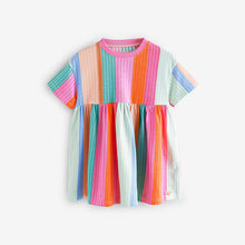 Load image into Gallery viewer, Rainbow Stripe Short Sleeve Summer Dress (3mths-6yrs)
