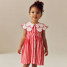 Load image into Gallery viewer, Heart Red Collared Summer Dress (3mths-5yrs)
