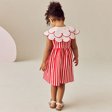Load image into Gallery viewer, Heart Red Collared Summer Dress (3mths-5yrs)
