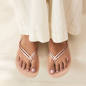 Rose Gold Beach Flip Flops