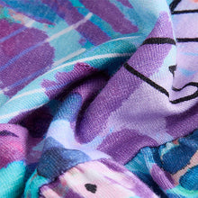 Load image into Gallery viewer, Blue Graffiti Print Short Sleeve Jersey Summer Dress (3-12yrs)
