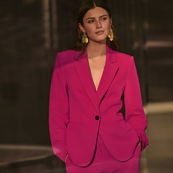 Hot Pink Tailored Single Breasted Blazer