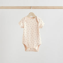 Load image into Gallery viewer, Black/White Short Sleeve Baby Bodysuits 5 Pack
