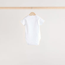 Load image into Gallery viewer, White Animal Print Short Sleeve Baby Bodysuits 5 Pack
