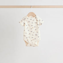 Load image into Gallery viewer, Grey Dinosaur Short Sleeve Baby Bodysuits 5 Pack
