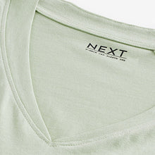 Load image into Gallery viewer, Sage Green V-Neck Cap Sleeve T-Shirt
