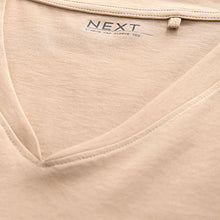 Load image into Gallery viewer, Neutral V-Neck Cap Sleeve T-Shirt
