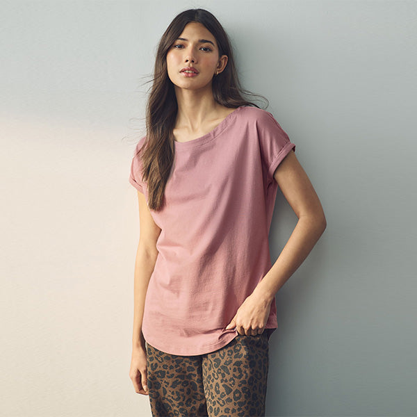 Mauve Purple Cap Sleeve T-Shirt Top