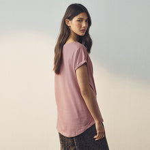 Load image into Gallery viewer, Mauve Purple Cap Sleeve T-Shirt Top
