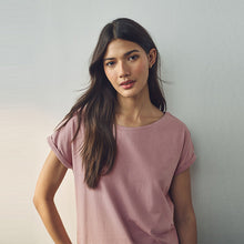 Load image into Gallery viewer, Mauve Purple Cap Sleeve T-Shirt Top

