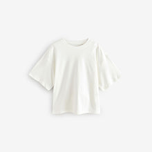 Load image into Gallery viewer, White Oversized Relaxed Fit Boxy Heavyweight Crew Neck T-Shirt
