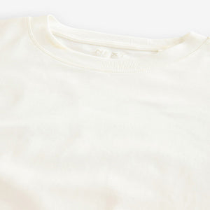 White Oversized Relaxed Fit Boxy Heavyweight Crew Neck T-Shirt