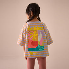Load image into Gallery viewer, Purple/Orange 100% Cotton Graphic Print T-Shirt (3-12yrs)
