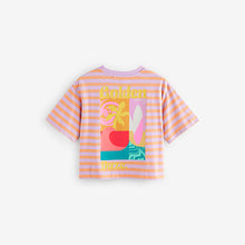 Load image into Gallery viewer, Purple/Orange 100% Cotton Graphic Print T-Shirt (3-12yrs)
