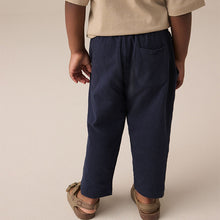 Load image into Gallery viewer, Navy Blue Textured Jersey 100% Cotton Joggers
