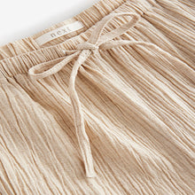 Load image into Gallery viewer, Neutral Wide Leg Textured Co-ord Trousers with Linen
