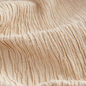 Neutral Wide Leg Textured Co-ord Trousers with Linen