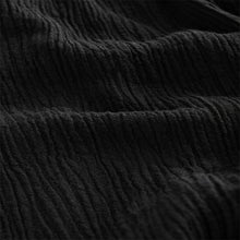 Load image into Gallery viewer, Black Wide Leg Textured Co-ord Trousers with Linen
