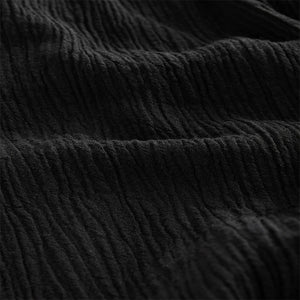 Black Wide Leg Textured Co-ord Trousers with Linen