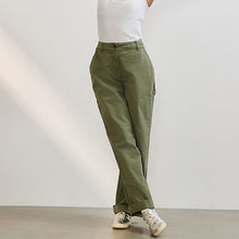 Load image into Gallery viewer, Khaki Cargo 100% Cotton Trousers
