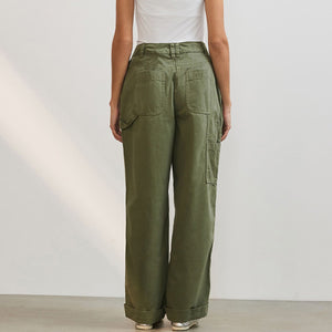 Khaki Cargo 100% Cotton Trousers
