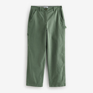 Khaki Cargo 100% Cotton Trousers