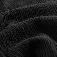 Load image into Gallery viewer, Black Short Sleeve Textured Co-ord Shirt With Linen
