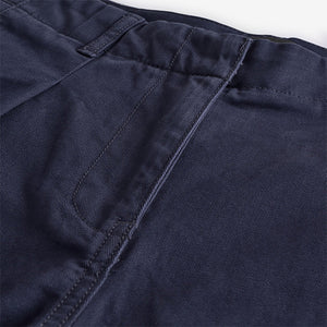 Navy 100% Cotton Barrel Leg Chinos Trousers