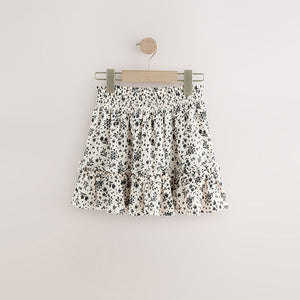Black/White Floral Textured Frill Skirt (3-12yrs)